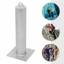 LYNICESHOP Heavy-Duty Fence Posts, 18" X 10" High, 8 Holes + 40 Small Holes With Screws, 5000 Lbs Breaking - Silver - View 3