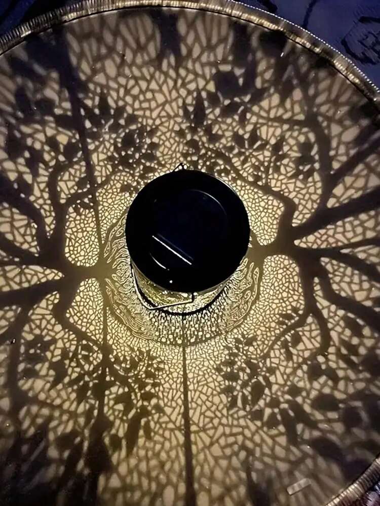 1pc Large Solar Powered Tree Projection Lantern, Suitable For RV, Garden, Yard, Balcony, Pathway, Lawn, Metal Solar LED Light, Great Gift For Family & Friends, Ramadan Decoration, Ramadan Lantern - Multicolor - View 7
