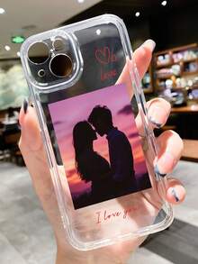 Customized Personalized Photo Phone Case, Compatible With IPhone 11 12 13 14 15 16 Pro Maxng A53 A33 A34, Transparent Full Coverage Phone Case, Ideal For Couples, Anniversary, Birthday, Personal, Pet Photos - Clear - View 2