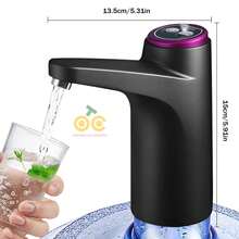 1 Pieza Dispensador De Agua PortáTil EléCtrico Recargable, Bomba De Agua EléCtrica Plegable AutomáTica Y De Varios Engranajes, Dispensador De Agua PortáTil Recargable Por Usb-C,Dispensador De Agua Con BateríA De Carga RáPida, Recargable Por Usb 100%, Luz Indicadora De Encendido AutomáTico, PláStico Y Liviano, Adecuado Para Varios TamañOs De Botellas De Agua De Vidrio, DiseñO ErgonóMico De Agua Potable, HigiéNico Y  , Material De Acero Inoxidable, PortáTil Y FáCil De Instalar. - Negro - Ver 3