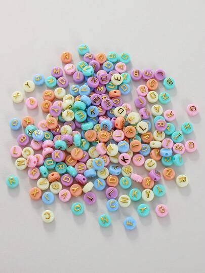 1 عبوة من الخرز الملون بأشكال الحروف الإنجليزية، مواد حرفية DIY، خرز ذهبي اللون للحروف الإنجليزية لصنع أساور وقلائد وإكسسوارات مجوهرات شخصية