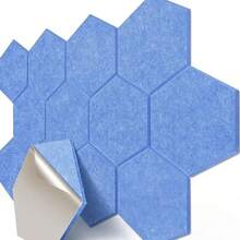 12pcs Self-Adhesive Acoustic Foam Panels, 12x10 Inches, High Density 339.51LB/M², Sound Absorbing Insulation Decorative Tiles, No Nails Wall Decor, Multi-Purpose For Valentine's Day, Home, Study, Office, Classroom, Christmas & New Year Decoration, Photo Display, Message Board, Creative New Year Gift - Multicolor/A - View 9