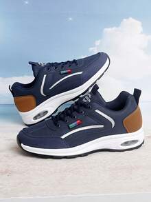 1 Pair Of Shoes Men's Sports Shoes Breathable Men's Casual Shoes Competition Shoes Fashionable Casual Shoes Men's Running Shoes - Blue - View 5