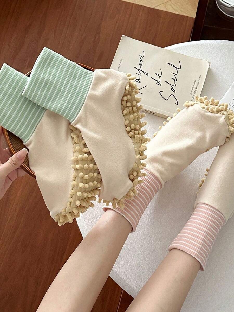 2025 New Personalized Loose Foot Cover Dragging Socks, Postpartum Socks, Autumn/Winter Sleep Socks, Multi-Functional High Elasticity Socks, Unisex Stripe Mid-Calf Socks