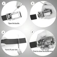 POYYAS 2Pcs Stylish Metal Buckle Belt For Men And Women - Fashionable Daily Decoration Jeans Belt With Fully Automatic Letter Buckle - Perfect Accessory For Business And Casual Occasions - Đen + Đen Bạc - Xem 10