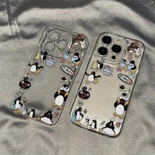 Un patrón de pingüino lindo con personalidad suave y adorable, funda de teléfono transparente, cuerpo completo de TPU, compatible con  17/17 Air/17 Pro/17 Pro Max/  16/16 Pro/16 Pro/Max/16 Plus/15/15 Pro Max/15 Pro/15 Plus/14/14 Pro/14 Plus/14 Pro Max/13/113 Pro/13 Pro Max/12/12 Pro/12 Pro Max/111111 Pro/11 Pro Max. Funda de teléfono Apple a prueba de golpes, mate, resistente a caídas, lente completamente envuelta, silicona, carcasa dura, soporte magnético, elegante y creativa. - Transparente 92-1 - Ver 1
