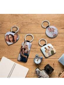 1/3/5/10个装定制双面照片打印钥匙扣，个性化照片/Logo吊坠，情人节礼物，送给父母、朋友的礼物，派对礼品，促销品，优雅包包挂饰，旅行收纳包 - 彩色 - 查看 5