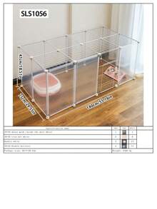Large Indoor Pet Fence, Freestanding Cat Cage Dog Playpen With Spacious Area, Modular Assembly Cat Crate - Multicolor - View 17