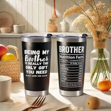 .Com| Breezy Valley Brother Gifts, Christmas Gifts For Brother From Sister, Best Funny Birthday Gift Ideas For Older Little Brothers Adult, Brothers Tumbler Coffee Cup From Sister Sibling Cousin: Tumblers & Water Glasses - 兄弟營養成分錶 - 查看 6