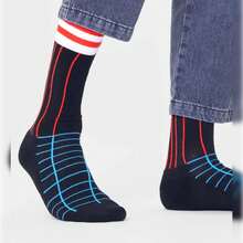 Happy Socks Calcetines Grid Stripe Crew Sock Talla 36-40 - Multicolor - Ver 6