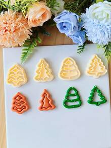 1 pieza Cortador de arcilla polimérica con diseño diferente de árbol de Navidad, molde de corte de arcilla navideña, herramienta de cerámica suave DIY, kit de fabricación de joyas de arcilla polimérica para pendientes, adornos navideños y manualidades festivas, suministros para manualidades