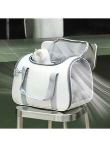 1pc Foldable Breathable Pet Carrier Backpack, Suitable For Small Dogs And Cats, Portable Sling Bag