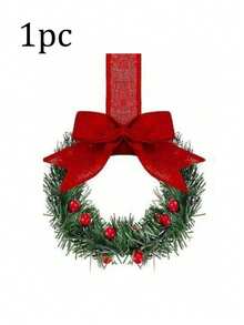 1/12 pièces Couronne de cuisine suspendue mini couronne avec nœuds de ruban et baies pour décoration murale, porte d'entrée, fête. Convient pour les décorations de fête ou de vacances - Multicolore - Voir 8