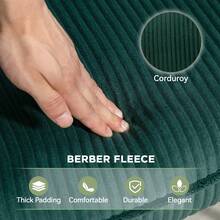 HOMCOM Rocking Chair, Corduroy Rocking Chair With Armrests, Wooden Base, Relaxing Chair For Living Room, Bedroom, Dark Green