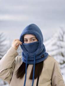 1件装冬季耳颈保暖帽，女士保暖内衬帽，滑雪面罩，涤纶针织全头颈保暖帽，男女通用，轻便，女士帽子组合，女士针织帽，女士冬季帽子情人节礼物 - 彩色 - 查看 11