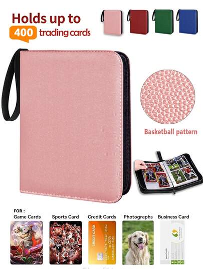 400 Pocket Baseball Card Binder – 4-Pocket Trading Card Album With 50 Sleeves, Card Holder Case For MTG, – Gift For Boys, Girls, Collectors