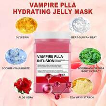 Mặt nạ dạng gel 650g, mặt nạ dưỡng ẩm dạng gel chứa Vampire PLLA, giúp dưỡng ẩm, làm săn chắc, làm sạch sâu và làm mịn da, đồng thời là mặt nạ tẩy tế bào chết chuyên nghiệp chứa hydro, dung tích 23 fl oz. - Màu Hoa hồng đỏ - Xem 4