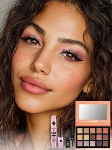 MISSLYN 3 Pieces Black Joker Eye Makeup Set Includes A Black Joker Multi-Functional Mascara; A Dip-Type Eyeliner, A Liquid Eyeliner (Long-Lasting And Smudge-Proof), And A Gel Eyeliner (Waterproof And Sweatproof); And A 15-Color Pearlescent And Matte Eyeshadow Palette For Long-Lasting, Vibrant Color, Perfect For Y2K Makeup Looks. - #1+#10+#5 - 查看 2