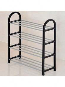 4-Tier Shoe Rack Organizer For Wardrobes, Stainless Steel, Shoe Rack For Front Entryways And Hallways, Floor Shoe Rack Cabinet Is Easy To Install And Saves Space, Freestanding Shoe Rack - Black 4 Layers - View 8