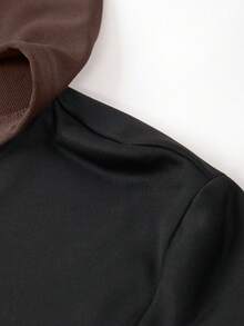 两件套：新款秋冬男士长袖假两件套连帽衫，带口袋，字母印花设计，松紧腰抽绳裤 - 休闲运动装，适合旅行、度假、健身、跑步、情侣装 - 彩色 - 查看 4