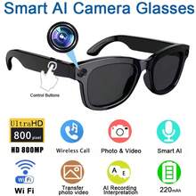 Lunettes vidéo intelligentes SENBONO AI avec caméra HD 8MP Traduction en temps réel en plus de 100 langues Musique sans fil, appels + Prise de vue sportive haute définition, microphone et haut-parleur intégrés, appels HD, musique HiFi, longue autonomie, lunettes audio mains libres pour le sport, la conduite, la pêche, le travail et le port quotidien - Noir - Voir 12
