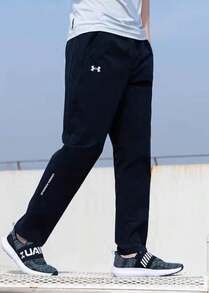 Under Armour Men's Quick-Drying Sports Pants Loose Straight Thin Casual Trousers - Black - View 2