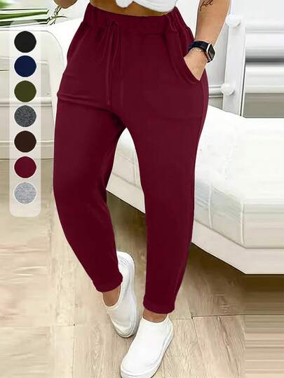 Pantalones deportivos tipo leggings para mujer de talla grande - Negro, suaves, cómodos, elásticos, ajustados, con bolsillos, ropa deportiva para el otoño/invierno
