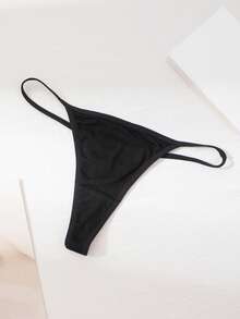 7Pcs Sexy Thongs Ribbed Women's Low Waist Comfortable Briefs Seamless Thong Panties Traceless G-String Underwear Women Soft T-Back Elastic Panty Lingerie Minimal Style Not Transparent Underpants Fashionable For Daily Wear