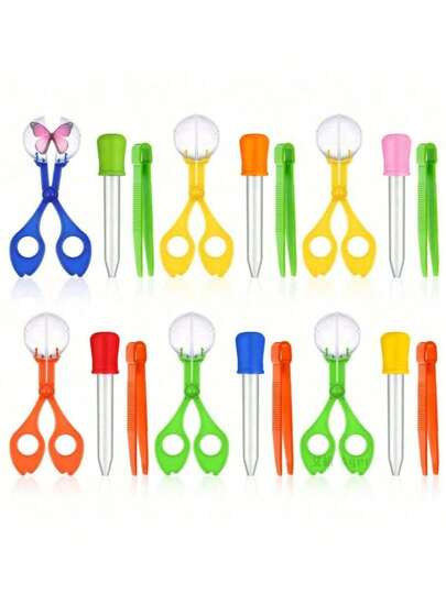 1Set Outdoor Adventure Tool Set Of 3 Pieces: Liquid Lips With Rubber Tips, Insect Traps, Scissors, Multi-Sensory Learning Science Outdoor Adventure, Including Gifts For Children's Natural Elements
