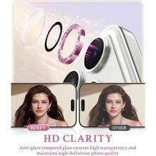 1 Set Camera Lens Protector Film For IPhone 17/16/15/14/13/12/11 Pro Max, [Anti-Drop] [Compatible With Phone Case] [Easy Installation] Camera Screen Protective Film Accessories - Pink - View 3