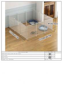 Large Indoor Pet Fence, Freestanding Cat Cage Dog Playpen With Spacious Area, Modular Assembly Cat Crate - Multicolor - View 23