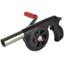 1 pza de Soplador de Aire para Barbacoas, Asados, Actividades al Aire Libre,  Soplador de Aire Manual, Soplador Manual de Carbón y Leña – Para Asados y Fogatas, Soplador de Aire multifuncional, - Negro - Ver 4