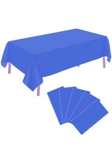 1/5pcs Disposable Plastic Rectangular Tablecloth, Various Colors For Birthday, Shower, Wedding, Ice Cream And Ocean Party Decorations, Birthday Wedding Room Decor - Multicolor - View 22