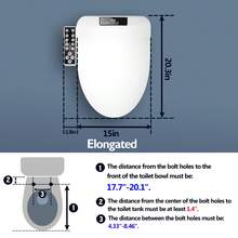 Bidet Toilet Seat, Electronic Heated Smart Toilet Seat With Unlimited Heated Water And Warm Air Dryer, Adjustable Temperature, Self-Cleaning Stainless Steel Nozzle, Side Panel Control - 查看 6