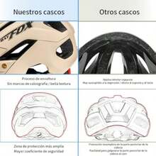 FINYQBET Casco de Bicicleta Ultraligero para Adultos, con Visera Extraíble y 13 Ventilaciones, Ajustable para Ciclismo de Montaña y Urbano (56-62 cm(Beige) - Tipo 2 - Ver 5