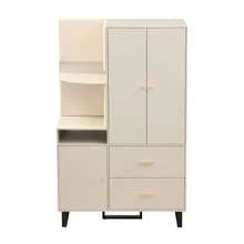 Kompaktgarderoben, Flurgarderobe, Dielenschrank Wandschrank Regal Diele & Flur Kleiderschrank mit gepolsterten Paneelen Schuhschrank, (BxHxT): 110x186x38 cm
