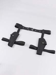 1 chiếc bao đựng súng lục đôi bằng da PU màu nâu/đen có thể điều chỉnh | Phong cách Trung cổ/Hiện đại miền Tây với hệ thống móc cài thắt lưng, tương thích với nhiều loại súng lục, thích hợp cho hóa trang cao bồi/cảnh sát, phụ kiện trang phục cosplay. - A - Xem 10