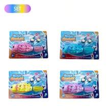 1/4 件升级包装儿童电子鱼蝾螈夏季沐浴玩具宠物玩具游泳机器鱼带 LED 灯儿童水上游泳池浴缸玩具趣味礼物