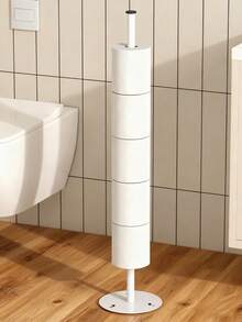 1 pièce Support de papier toilette autoportant avec base lestée et montage auto-adhésif - Distributeur de serviettes en papier moderne pour la cuisine ou la salle de bain - Gain de place, facile à installer, durable et stable pour les sols carrelés - Convient pour la maison, l'hôtel, le rangement de papier toilette - Multicolore - Voir 1