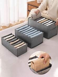 Foldable Thick Fabric Storage Box - Multipurpose Rectangular Storage Box, Suitable For Home, Dorm Or Closet | Durable Under Bed Clothing Storage Solution, Can Store Clothes And Pants, Under Bed Storage Box, Garment Protector, Foldable Clothes Storage Box, Drawer Cover Storage Box, Thick Protective Cover, Closet Storage, Pants Storage - Multicolor - View 5