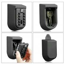 NEW Wall Mounted Outdoor Key Storage Lock Box 10 Digit Push-Button Combination.Mini Combination Outdoor Key Fixing Kit -Key Cabinet - Black - View 2