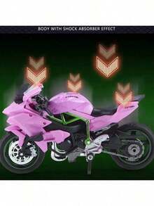 1pc Kawasaki H2R Motorcycle, Simulation Motorbike, Alloy Motorcycle Toy, 3D Motorcycle Model Collection, 1:18 Action Figure Toy Car, Motorcycle Decoration Ornaments, Birthday Gift, Holiday Present,Back To School Graduation Season Gifts - Multicolor - View 8