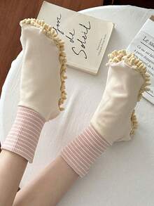 2025 New Personalized Loose Foot Cover Dragging Socks, Postpartum Socks, Autumn/Winter Sleep Socks, Multi-Functional High Elasticity Socks, Unisex Stripe Mid-Calf Socks