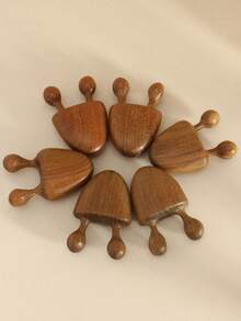 2件/3件/4件檀香按摩工具套装，包括面部和头部按摩刮刀、面部美容按摩棒、用于肌肉放松的身体按摩板