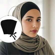 可调节系带发带、头巾帽、带衬里的头巾帽、女士围巾式发带 - 彩色 - 查看 3