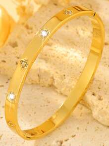 1pc Stainless Steel Flower Shaped Men's Bracelet, Minimalist Fashion Jewelry Gift, Suitable For Daily Wear