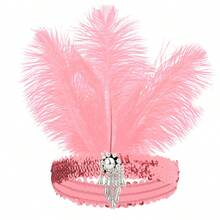 1pc 1920s Style Sequined Headband, Retro Costume Accessories For Women, Flapper Party, Masquerade Ball, Wedding Bride, Festivals & Carnivals Halloween