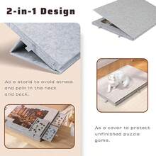 2-In-1 Design 1000 Pcs Puzzle Board Storage Organizer W/Drawers Portable - Grey - View 3