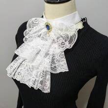 1pc Fashion Elegant Retro Style Small Collar Lace Decorative Collar Fake Collar Palace Style Women's Collar, Suitable For Party Wear - trắng - Xem 2