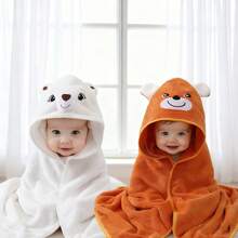 2pcs New Soft Hooded Baby Bath Towels, Soft & Comfortable, Cartoon Design, Super Absorbent Ultra-Fine Fiber Infant Towels, Can Be Used As Stroller Cover, Newborn Blanket, Children Hooded Towel. Suitable For Shower, Swimming, Beach, Home And Other Scenarios. Suitable For 0-3 Years Old Infants And Toddlers, Great Gift Choice For Halloween, Christmas - Multicolor - View 14